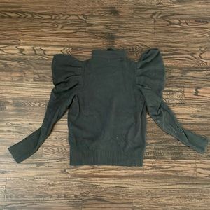 Green puff sleeve Express sweater.